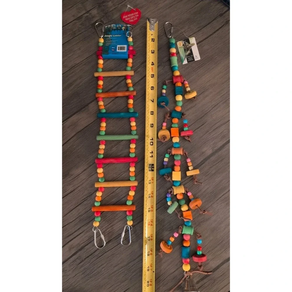 Caitec Featherland Paradise Bird Toy Bundle Flex Ladder & Active Curl Toy NWT